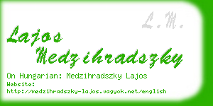 lajos medzihradszky business card